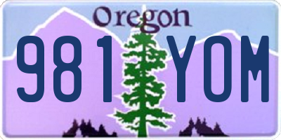 OR license plate 981YOM