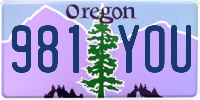 OR license plate 981YOU