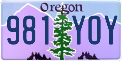 OR license plate 981YOY