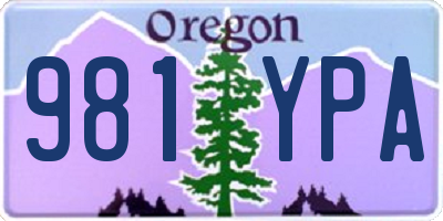 OR license plate 981YPA