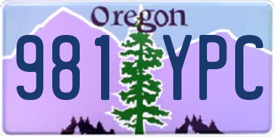 OR license plate 981YPC