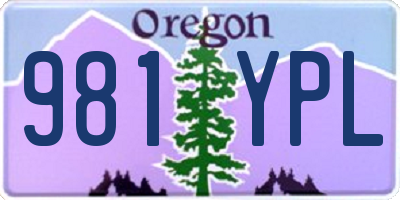 OR license plate 981YPL