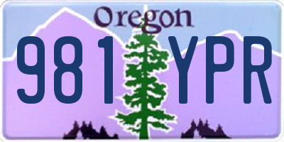 OR license plate 981YPR