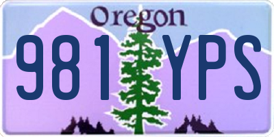 OR license plate 981YPS