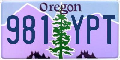 OR license plate 981YPT