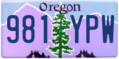 OR license plate 981YPW