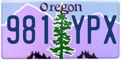 OR license plate 981YPX