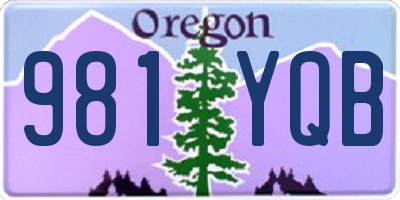 OR license plate 981YQB