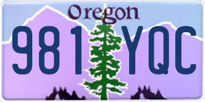 OR license plate 981YQC