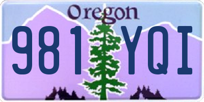OR license plate 981YQI