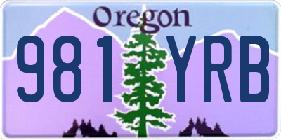 OR license plate 981YRB
