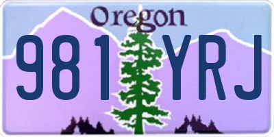 OR license plate 981YRJ