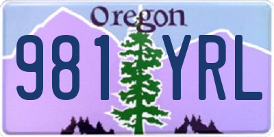 OR license plate 981YRL