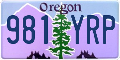 OR license plate 981YRP