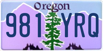 OR license plate 981YRQ