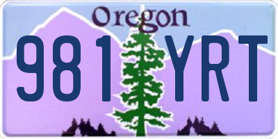 OR license plate 981YRT