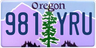 OR license plate 981YRU
