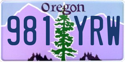 OR license plate 981YRW