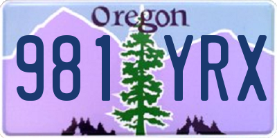 OR license plate 981YRX