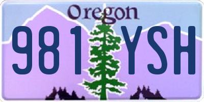 OR license plate 981YSH