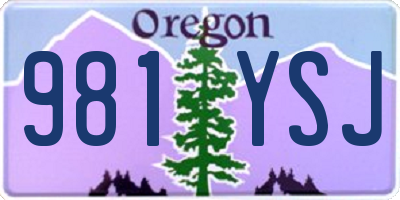 OR license plate 981YSJ