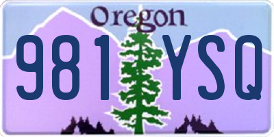 OR license plate 981YSQ
