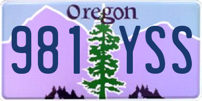 OR license plate 981YSS