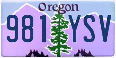 OR license plate 981YSV