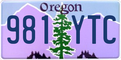 OR license plate 981YTC