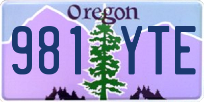 OR license plate 981YTE