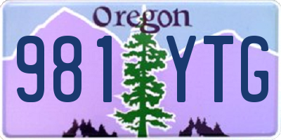 OR license plate 981YTG