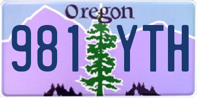 OR license plate 981YTH