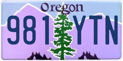 OR license plate 981YTN