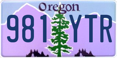 OR license plate 981YTR