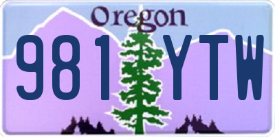 OR license plate 981YTW