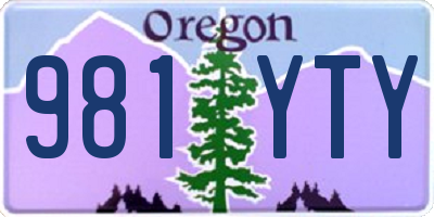 OR license plate 981YTY