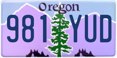OR license plate 981YUD