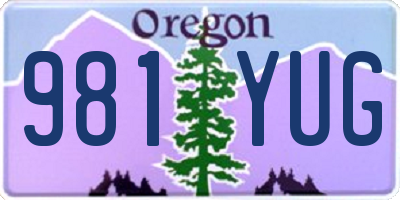 OR license plate 981YUG