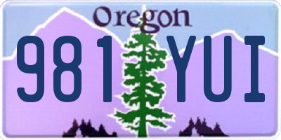 OR license plate 981YUI