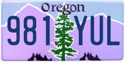OR license plate 981YUL
