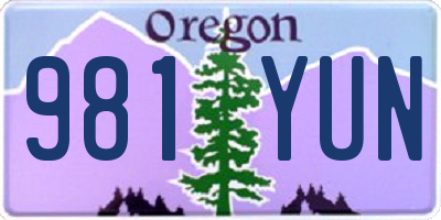 OR license plate 981YUN