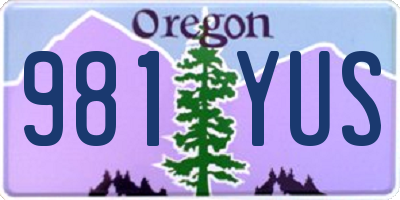 OR license plate 981YUS