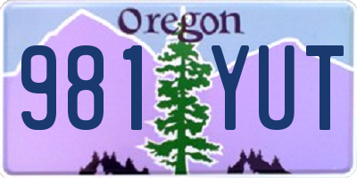 OR license plate 981YUT