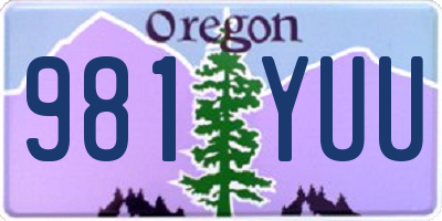 OR license plate 981YUU