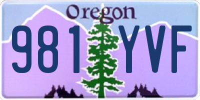 OR license plate 981YVF