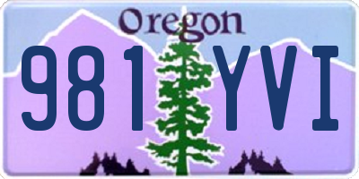 OR license plate 981YVI