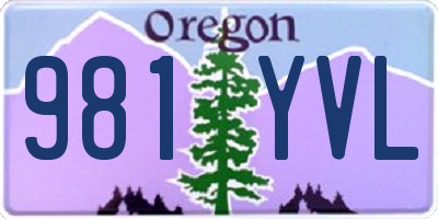 OR license plate 981YVL