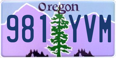 OR license plate 981YVM