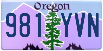 OR license plate 981YVN