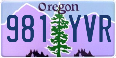 OR license plate 981YVR